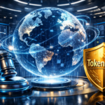 High-tech 2026 AI wealth management command center with 3D holographic data and tokenized assets.